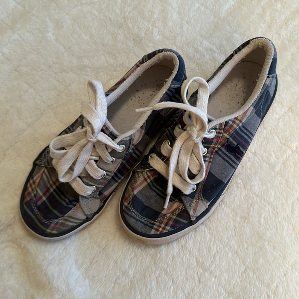 Polo Ralph Lauren Kids Sneakers Plaid Embroidered Size 1.5